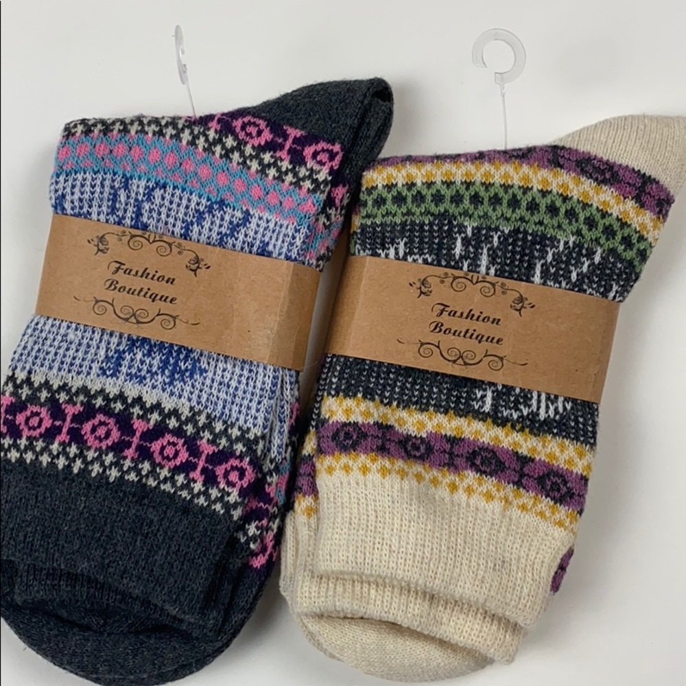 🧦NWT! 2 Pairs of fun wool/cotton trouser socks